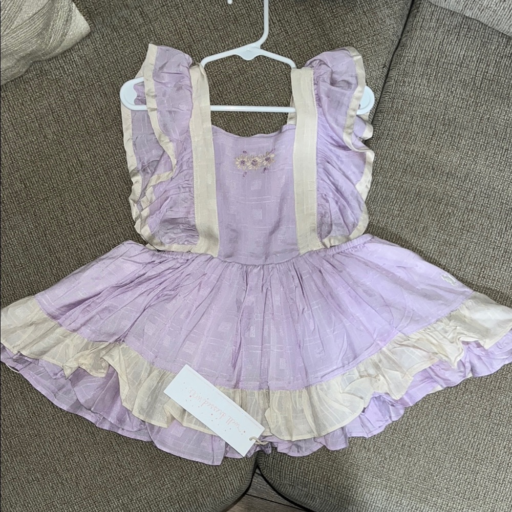 Lavender and Cream Kids dress/tunic size 4